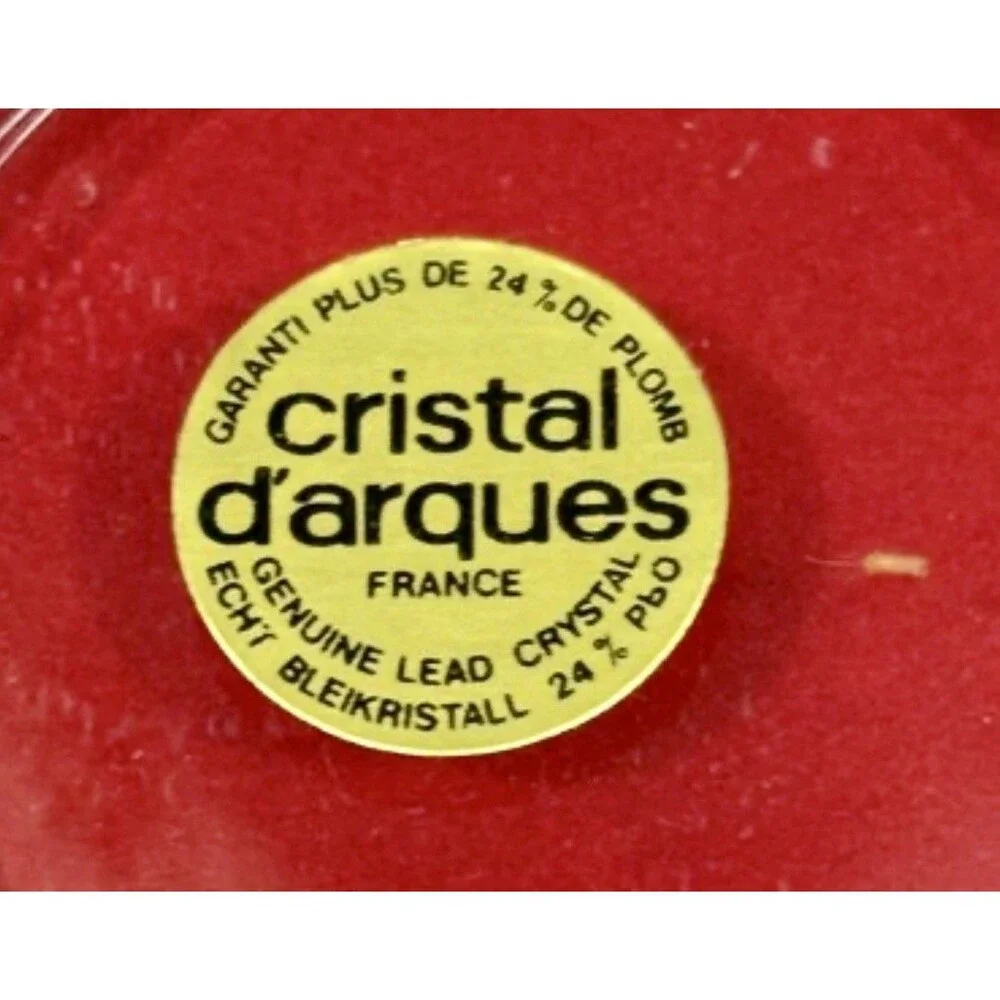 Vintage Cristal d Arques Courcelles 16cm Lead Crystal Ashtray New in Box NOS
